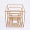 2 pcs 8-Inch tall Gold Matte Square Metal Geometric Stands Flower Vase Holders